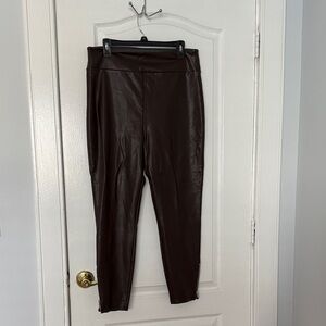 Brown Faux Leather Leggings